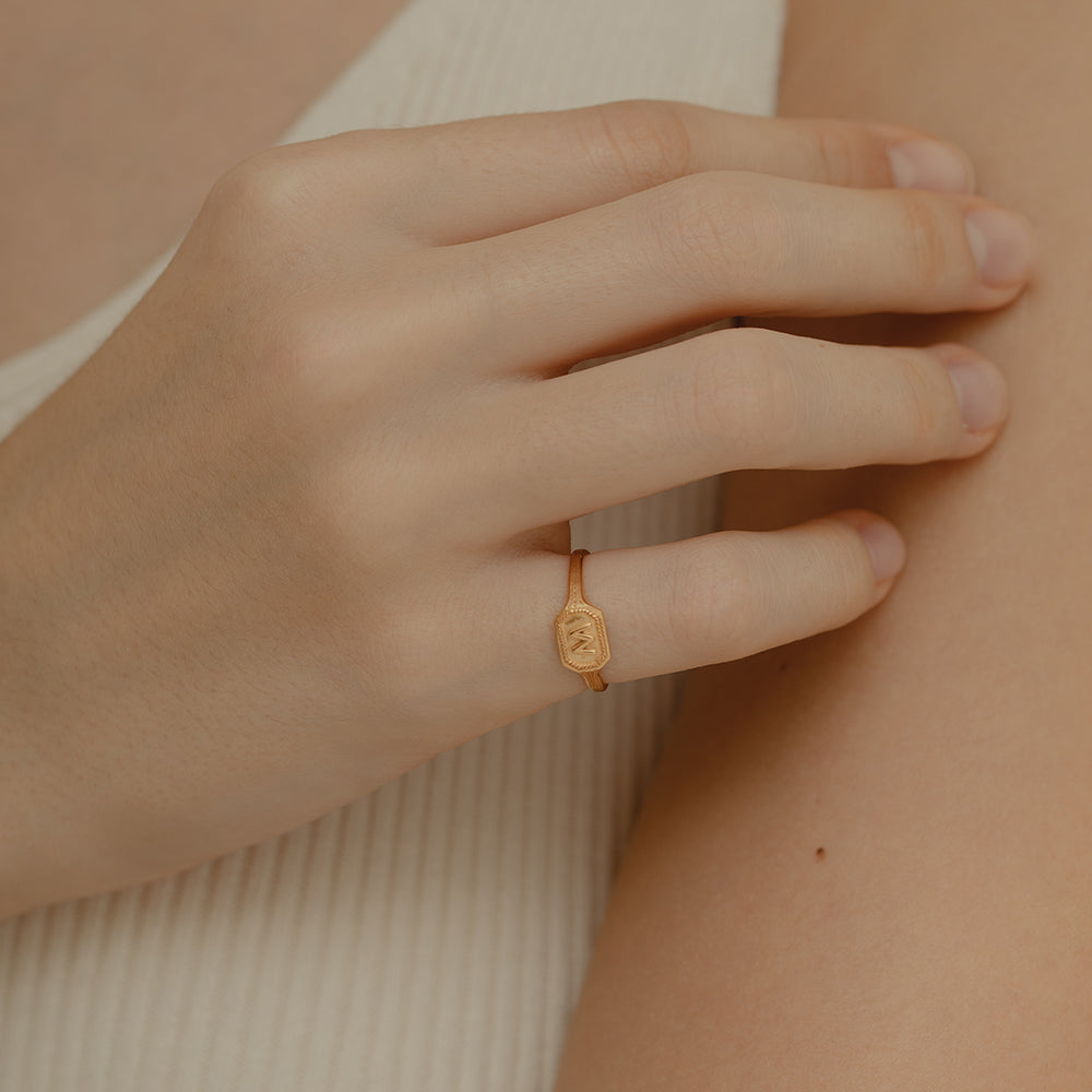 Alphabet Signet Ring