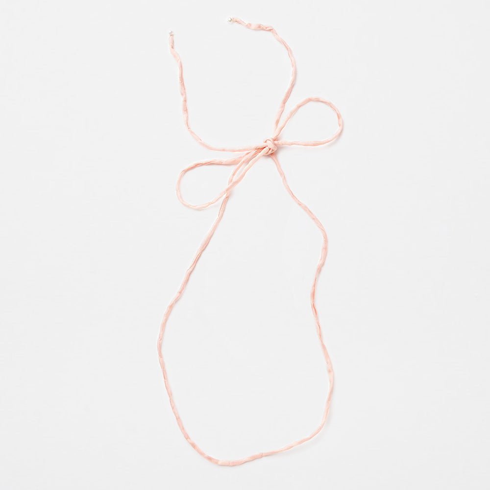 Silk Cord Necklace - Coral Pink