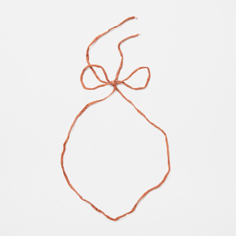 Silk Cord Necklace - Rust Red